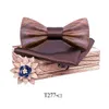 Ties Bow Ties Bridegroom Tie en bois set pour hommes de costume Mandkerchief Bowtie Brooches Wedding Cravate Homme Noeud Papillon Corbatas Giftbo