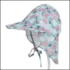 Ny design Baby Boys Flickor Caps Sun Protection Swim Hat Floral Barn Solskyddsmedel Utomhus Keps Traviolett Headwear Solid Drop Leverans 2021