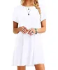 "Stylish Designer Short Sleeve Dress for Women - Casual Solid Color Plus Size Clothing for Spring and Summer - Cute Guest Outfit by Woman Designers"