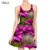 Fashion Casual Colorful Beautiful Futterfly Mini Dress 3D Printed Womens Sexig klänning ärmlös Pleated Summer Beach Dresses W220617