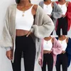 Malhas femininas camisetas malha feminina malha de cor sólida cora de morcego solto cardigan outono e inverno casual ladies jaqueta sweaterwomen's