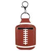 Portable Hand Sanitizer Cover Keychain Fotboll Basketball Baseball Boll Sport Läder Keychain Bag Pendant