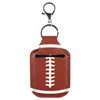 Draagbare sanitatorhouder Keychains voetbalbasketbal honkbal Ball Sport lederen sleutelhanger hanger Bottle Cover