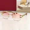 Luxury Designer Sunglasses Square Panther Leopard Gold Metal Half Frame Mens Classic High Quality Sun glasses for Womens Big Fashion Retro