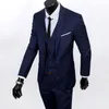メンズ ジャージ ピース/セット 素晴らしいウェディング スーツ セット ピュア カラー ジッパー ビジネス スプリット セットメンズ