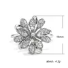 Cluster anneaux bijoux de mode grosse fleur pour femmes incrustantes