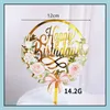 Andra evenemangsfest levererar festlig hem Garden Cake Topper Light Flower Happy Birthday Cak DHMCW