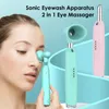 Instrumento de beleza em casa 2 em 1 Sonic Vibration Olhos Lavagem para maquiagem Olhos de resíduos mais limpos Cuidados oculares aliviam a fadiga anti rugas Eyemassager