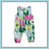 Rompers Baby Clothes Summer Floral Jumpsuits Sleeveless Newborn Girl Cott Dhfph