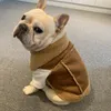 フレンチブルドッグの服冬のフレンチドッグコートジャケットパグ服シュナウザー犬服スエードカシミアペットベストコスチュームアパレル201102