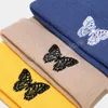 Unisex Winter Women Women Skullies Beanies Butterfly Вышивая вязаная шапка.