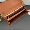 Modne torby z łańcuchem na płótnie damskie torba na ramię ze złotą klamrą portfelowy Phorts Uchwyt karty 19x10 5x3 5cm253s
