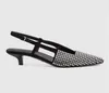 Designer lyxiga höga klackar sandaler kvinnor slingback krokodil sandaler tryck pumpskor
