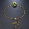 Charm Bracelets Fashion Gold Color Round Rhinestone Chain Link Bracelet Semi Precious Stone Adjustable Braclets Jewelry Accessorie269a