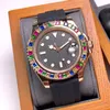 Montre de luxe en diamant pour hommes, couleur bonbon, mécanique automatique, 40mm, bracelet en caoutchouc réglable, 209E