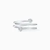 Den nya dubbla thaped öppningen 925 Sterling Silver Band Rings 11with Original Fashion Woman Jewel Ring med Box2418018
