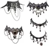 Chokers Halloween Elegant Sexy Women Girl Retro Gothic Style ketting Zwart kanten nek ketting kraag choker Victoriaanse steampunk -sieraden Heal2222