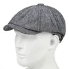 Nieuwe Retro Fishbone Krantenjongenspet Voor Mannen Steken Baretten Cap Herfst Winter Mannen Vintage Schilder Achthoekige Hoeden Tij Gorras J220722