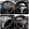 Diy HandEmbroidered Black Suede Car Steering Wheel Cover For Bmw E39 E46 330i 525i 530i 540i 330Ci M3 20012002 2003 J220808