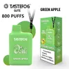 Snabb leverans Tastefog Qute Disposable Vape Pods Puff 800 Vape Box Device Wholesale 2% 2 ML 550mAh Elektronisk cigarett 15 smaker
