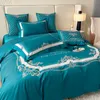 Cushion For Gift Luxury 5pcs White Girls Embroider Bedding Sets Quilt/Duvet Cover Sets Queen King 100 Cotton Woven European Style