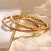 Bracciali e braccialetti di bambù in acciaio inossidabile di alta qualità per le donne Gioielli di moda in oro rosa titanio Ragazza Amica Gifts7188159