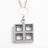 Pendant Necklaces 1Pc Design Crystal Square Window Floating Relicario Po Locket For Women Living Collares Jewelry MakingPendant