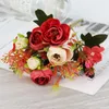 Декоративные цветы венки искусственные простые 10 голов букет роза