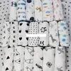 Ins 2 Camadas Crianças Cobertores de Inverno Cobertor de Algodão Quente Infantil Swaddling Flower Geometry Imprimir Baby Cama Saco de dormir 25 Estilos