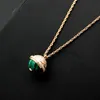 Womens Designer Necklace Fashion Luxury Iced Out Pendant Onyx Turnable Necklace Jewelry