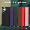 For Samsung Phone Cases Protective Cover Case Dual Buckle Pure Colour Pu Leather Stand With Shoulder Strap Card Slots Galaxy S22 S21 S20 Note20 Ultra