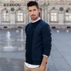 KUEGOU 100% algodón Otoño Invierno ropa suéter para hombre Color Patchwork hombre jerséis suéteres de punto de talla grande YYZ-2204 201221