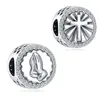 925 Gümüş Cazibe Boncuklar Dangly İnanç Kutsanmış Dua Çapraz Boncuk Fit Pandora Charms Bilezik DIY Takı Aksesuarları