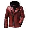 Tendance nouvelle veste en cuir à capuche personnalité mode hommes moto cuir L220801