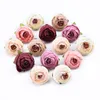 10 piezas de flores decorativas de la pared accesorios nupciales de la pared liquidación regalos de bricolaje caja flores artificiales álbumes de recortes rosas de té de seda