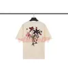 Famouse mass de manga curta T camisetas de alta moda feminina bela estampa floral casais casuais tops soltos tamanho s-xl