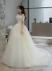 Andra bröllopsklänningar enkla från axellättklänningen 2022 Bridal Ball Gown Tulle