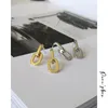 Peri'sBox boucles d'oreilles en or massif Double lien clous géométriques pour les femmes 2022 chaîne épaisse minimaliste DesignerStud