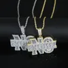 Iced out lettre No excusez pendentif fit chaîne cubaine collier pour femmes hommes style punk hip hop bijoux drop ship