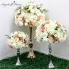 35/45 / 50cm Silk Rose Hydrangea Peônias Artificial Flower Ball Centerpieces Party Wedding fundo decoração mesa floral bola 220406