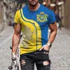 T-shirt da uomo T-shirt da uomo Bandiera 2022 Est Design Ucraina Harajuku Stampa Estate Manica corta Moda Uomo Abbigliamento Girocollo TopsUomo