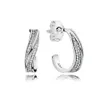925 Brincos de diamante CZ de prata esterlina com caixa de varejo Fashion Waves Elegant Brincos de gancho de orelha para mulheres Jóias de joalheria de garotas Earri305b