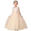 Summer Kids Dresses For Girls Lace Sleeveless Flower Baby Birthday Party Wedding Princess 4-10 Years 220426