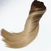120gram Virgin Remy Balayage Hair Clip In Extensions Ombre Medium Brown To Ash Blonde Highlights Real Human Hair Extensions261X