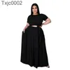 Plus Size Dresses For Women Designer Two Piece Sets Summer Outfits Ladies Short Sleeve Cross Bandage Swing Wedding Dress