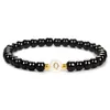 Bracelets de charme letra pulseira de pulseira Mãe do alfabeto Pérola Nome inicial para homens homens negros Onyx 6mm Mertes Bangle Jeia GiftCharm