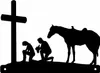 Cowboy Cowgirl at The Cross: Metal Art Christian Sign 12 "x 9" Metal Wall Art