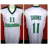 Nikivip Arvydas Sabonis # 11 Équipe Zalgiris Kaunas Vert Blanc Maillot De Basket Rétro Mens Cousu Personnalisé Tout Numéro Nom Maillots