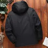 Jackets masculinos Camping de inverno Caminhada de lã casual grossa parkas casaco com capuz grande tamanho L-8xl Windbreaker Travel Roupos à prova d'água