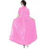 Casual Dresses Mens Sissy PVC Leather Women Short Puff Sleeve A-Line Long Dress Sexig Wetlook Vestidos Exotic Slim Pu Club Wearcasu238T